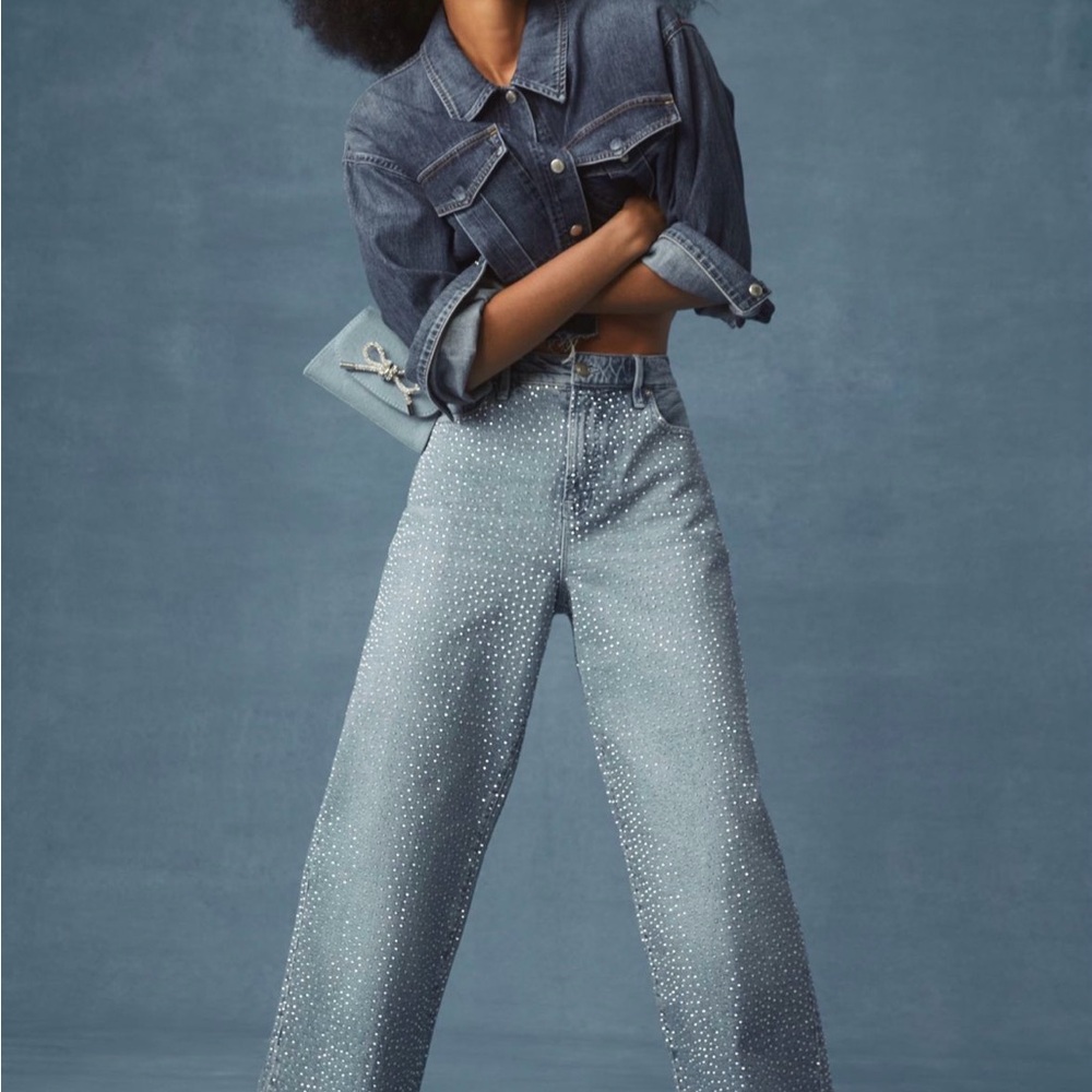 Good American Good Ease Embellished Jeans